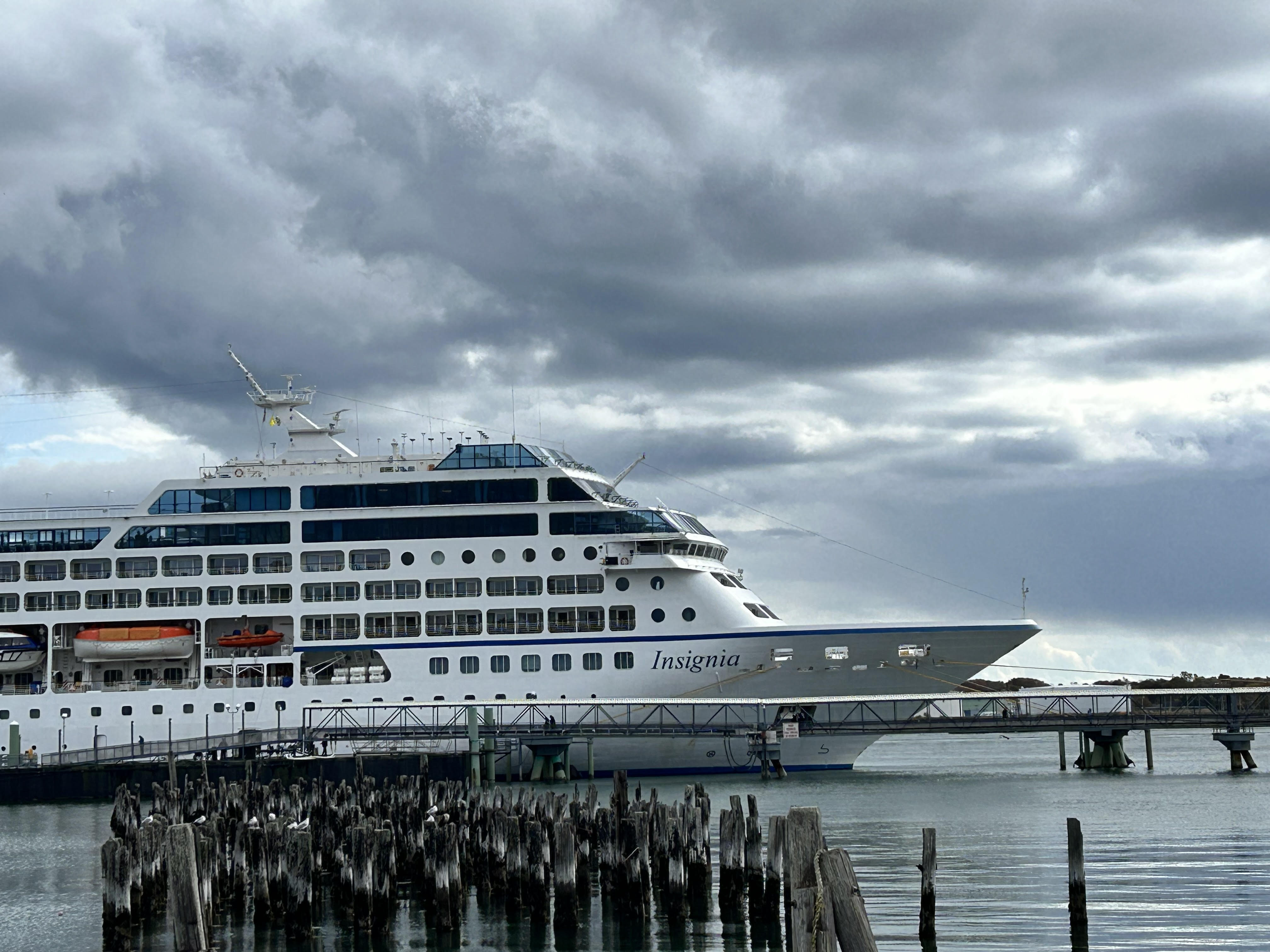 Cruise ship Insignia docked in Portland